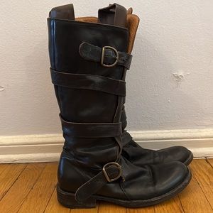 FIORENTINI + BAKER Black Tall Moto Boots - Women’s Size US 8 EU 38